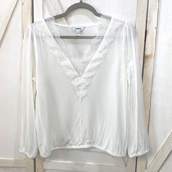 Empress V-Neck Lace Long Sleeve Blouse Size Small - Picture 6 of 12